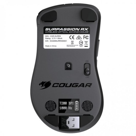 Cougar Surpassion RX Rato Ótico Gaming Sem Fios 7200DPI Preto