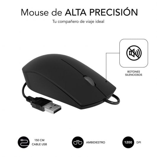 Subblim Pack Business Slim Clavier et Souris 1200DPI Noir