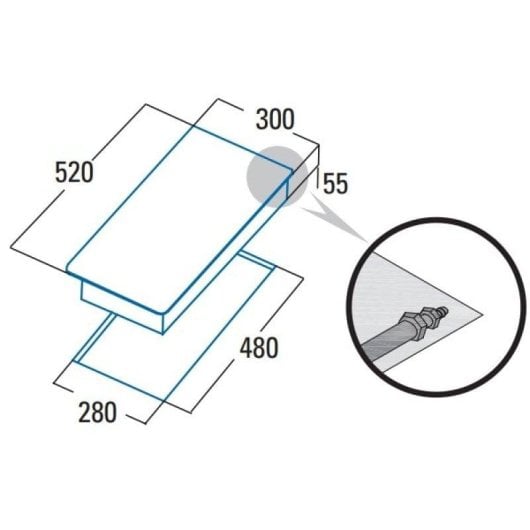 Plaque gaz Cata SCI 3002 BK 2 foyers 30 cm verre noir fonte