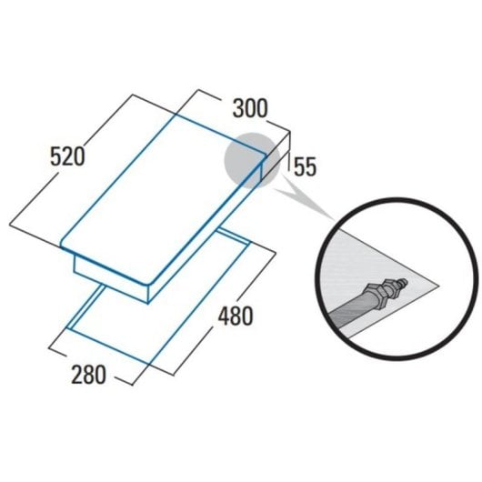 Plaque gaz Cata SCI 3002 BK 2 foyers 30 cm verre noir fonte