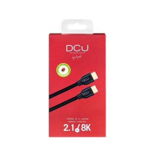 HDMI 2.1 Kabel DCU Tecnologic 2m Schwarz 48Gbps 8K Vergoldet