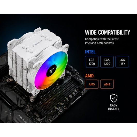 Ventola CPU Tempest Cooler 4Pipes 2x120mm RGB Bianca