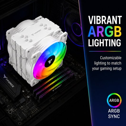Ventola CPU Tempest Cooler 4Pipes 2x120mm RGB Bianca