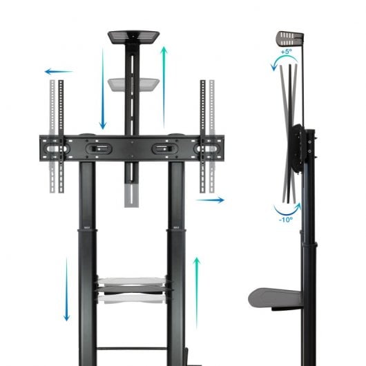 TooQ Zeus FS20400M-B Verstellbarer TV-Bodenständer 60"-100" VESA 1000x600 Max 100Kg