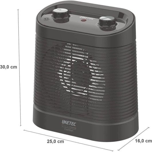 Imetec Silent Power Comfort Elektroheizer 2100W, 4 Heizstufen, Schwarz