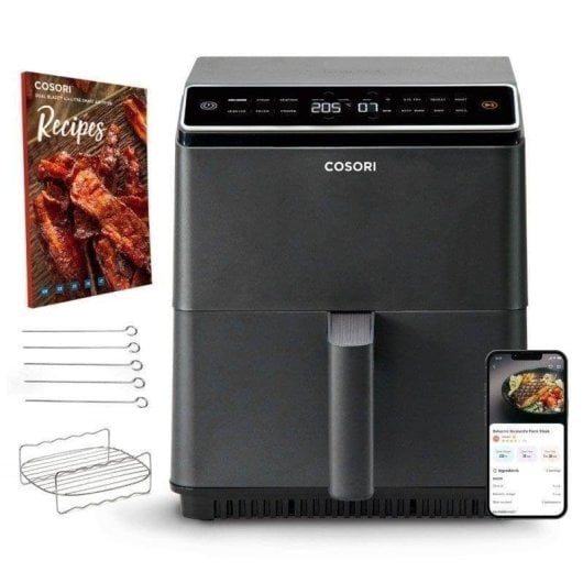 Cosori Dual Blaze Chef Edition Freidora de Aire 6.4L 1700W Negra Reacondicionado