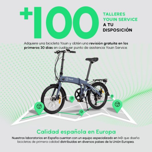 Youin You-Ride Barcelona Bicicleta Eléctrica Plegable 20"