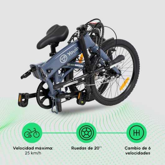 Youin You-Ride Barcelona Bicicleta Eléctrica Plegable 20"