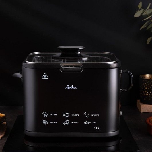 Friteuse Jata FR5600 1,3L 1000W Noir Compacte Antiadhésive