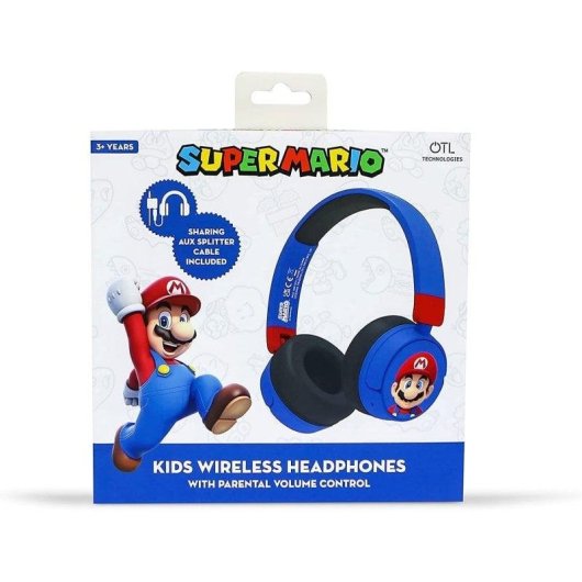 Casque Blade Super Mario sans fil et filaire Bluetooth Gaming Enfant Pliable Bleu Rouge