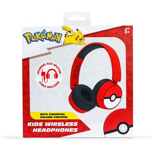 OTL Technologies Pokeball Pokémon Auriculares Infantiles Inalámbricos Plegables