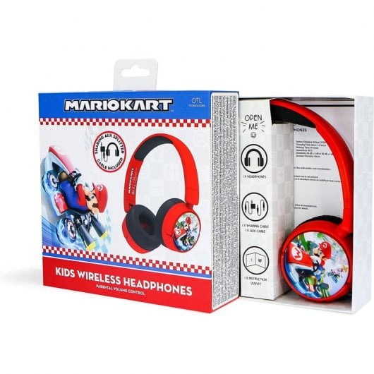 OTL Technologies Mario Kart Auriculares Infantiles Inalámbricos Plegables