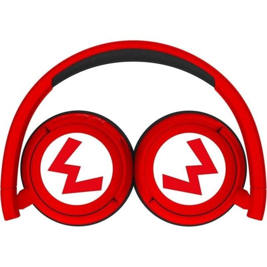 Casque Blade Super Mario Logo sans fil et filaire Bluetooth enfant, pliable, rouge et noir