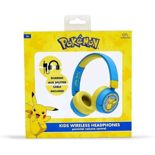 OTL Technologies Cuffie per bambini wireless pieghevoli Pokemon Pikachu