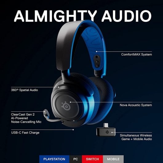 Steelseries Arctis Nova 7P Auriculares Gaming Inalámbricos