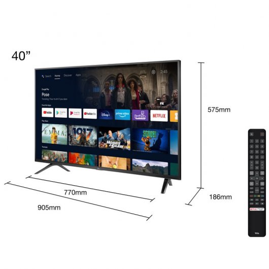 TCL S52 S5200 101,6 cm (40") Smart TV Wi-Fi Nero 270 cd/m²