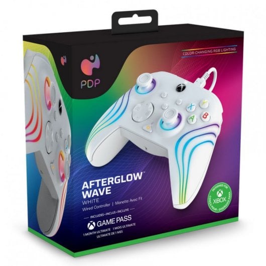 PDP Controller con cavo Afterglow Wave: White Per Xbox Series X|S, Xbox One e Windows 10/11