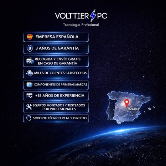 VolttierPC PC Gaming Completo AMD Ryzen 5 5600G/16GB/500GB SSD + Monitor 24" + Pack