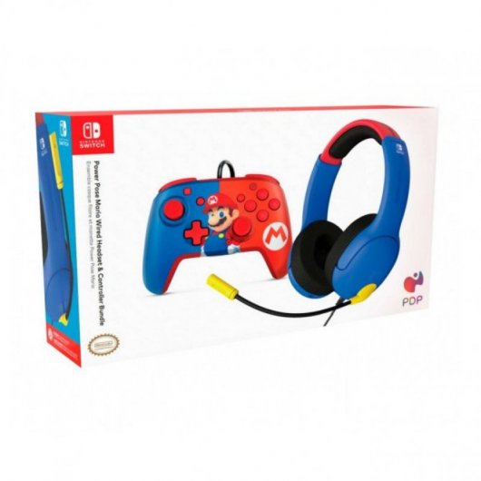 PDP Ensemble Casque filaire AIRLITE & Manette filaire REMATCH: Denim Dash, Pour Nintendo Switch, Nintendo Switch - Modèle OLED