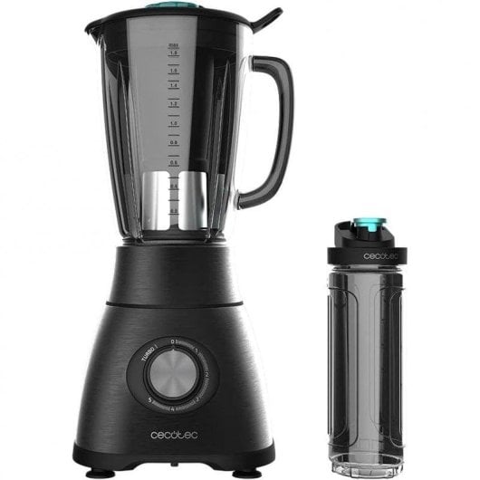 Frullatore Cecotec Power Black Titanium 1800 Go 1.8L 1800W 6 Lame Titanio Filtro Bottiglia Portatile