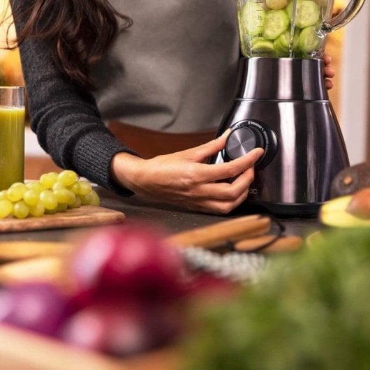 Frullatore Cecotec Power Black Titanium 1800 Go 1.8L 1800W 6 Lame Titanio Filtro Bottiglia Portatile