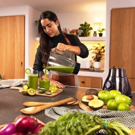 Frullatore Cecotec Power Black Titanium 1800 Go 1.8L 1800W 6 Lame Titanio Filtro Bottiglia Portatile