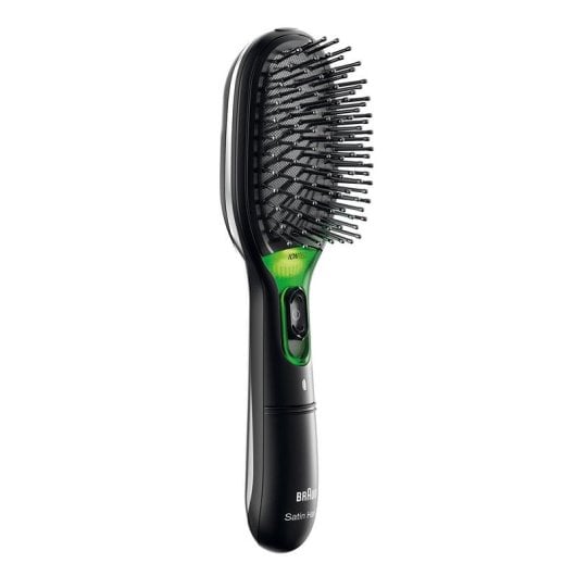 Escova Alisadora Iónica Braun Satin Hair 7 BR710 Desligamento Automático Preto Verde