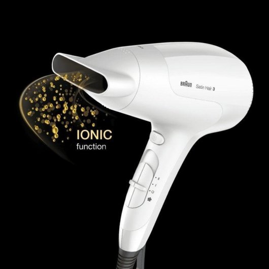 Sèche-cheveux Ionique Braun Satin Hair 3 HD385 2000W 3 Températures 2 Vitesses Accessoires Blanc