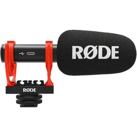 Microphone Rode VideoMic GO II USB supercardioïde ultra-léger avec support antichoc