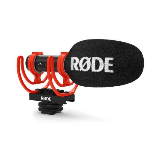 Microphone Rode VideoMic GO II USB supercardioïde ultra-léger avec support antichoc
