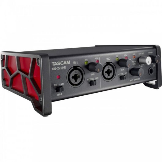 Tascam US-2X2HR Interfaz de Audio USB Versátil de Alta Resolución para 2 Mic 2 Entradas/2 Salidas