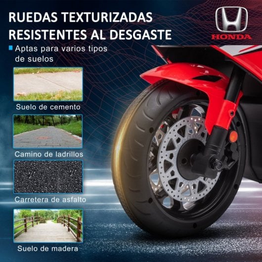 Homcom Moto Eléctrica Honda con Licencia 6V Rojo para Niños de 3-5 Años