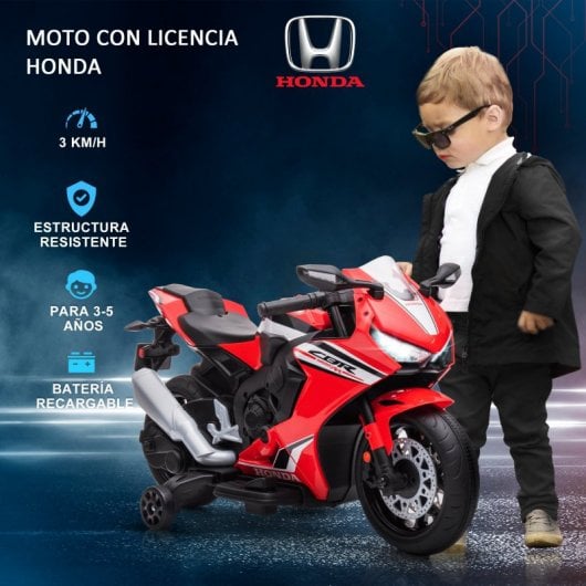 Homcom Moto Eléctrica Honda con Licencia 6V Rojo para Niños de 3-5 Años
