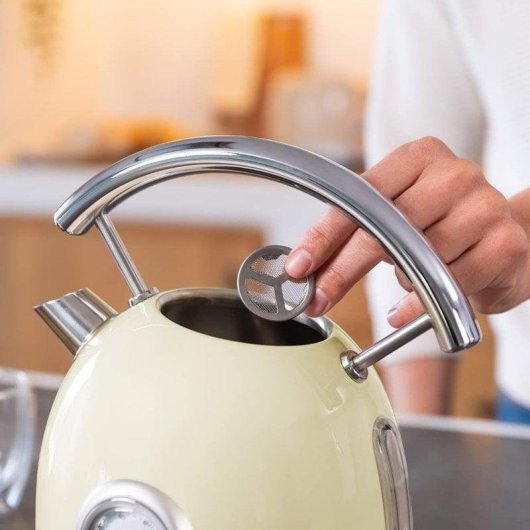 Wasserkocher Cecotec ThermoSense 420 Vintage Light Yellow 1,8L 2200W Edelstahl Temperaturanzeige