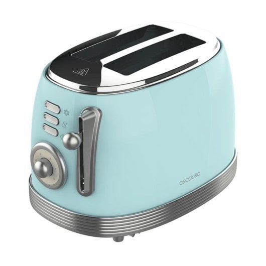Tostadora Cecotec Vintage 800 Light Blue 2 Scheiben 850 W Doppel-Slot Extra Breit