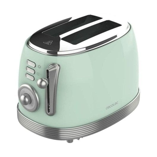 Cecotec Toast&Taste 800 Vintage Light Green Tostadora Doble Ranura Extra Ancha 850W