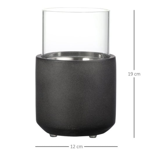 Homcom Chimenea Bioetanol Sobremesa Capacidad 0.4L Combustión 2.5h 12x12x19cm
