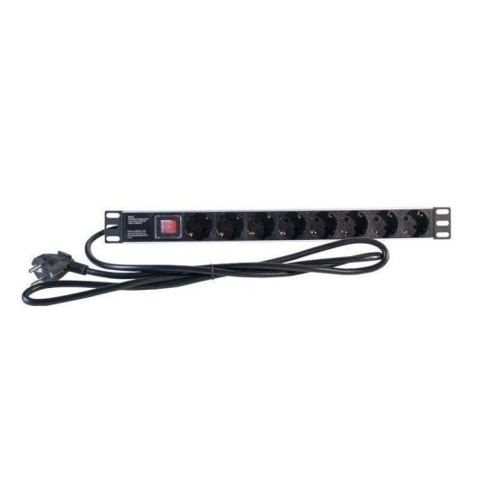 Regleta 2LAN 19" 8 Tomas Schuko Interruptor 2m