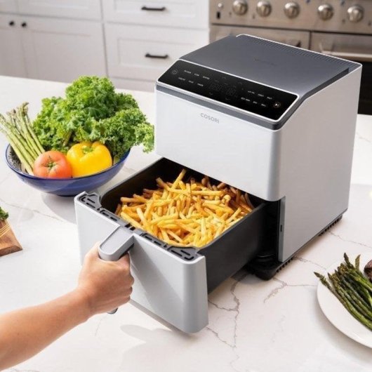 Airfryer Cosori Dual Blaze Chef Edition 6,4L 1700W Dubbele Verwarmingselementen WiFi Metallic Grijs