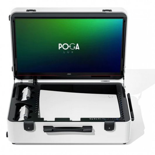 POGA Lux Trolley con Monitor Gaming de 23.8" Blanco para PS5