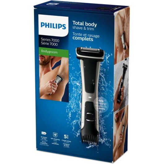 Rasoio Corpo Philips Bodygroom Series 7000 BG7025/15 Senza Filo 80min Impermeabile 5 Impostazioni