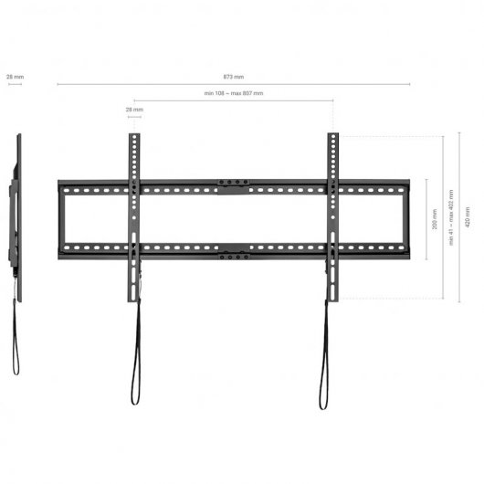 Aisens WT90F-119 Feste TV-Wandhalterung 37"-90" VESA 800x400 Max 75Kg