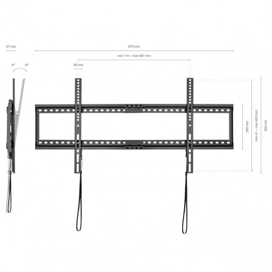 Aisens WT90T-121 Neigbare TV-Wandhalterung 37"-90" VESA 800x400 Max 75Kg