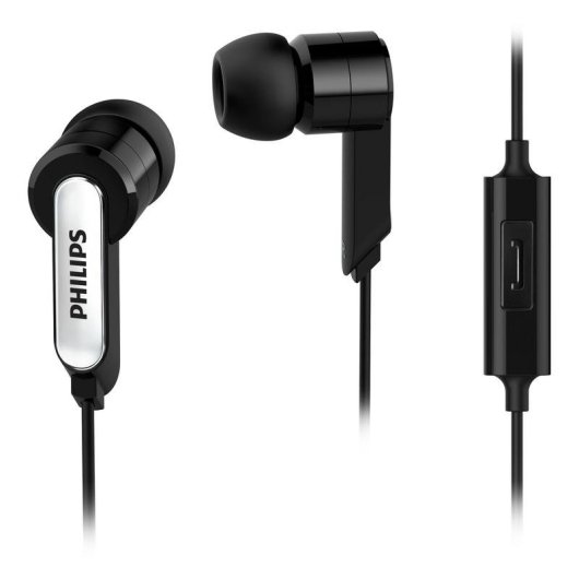 Philips SHE1405/10 kabelgebundene In-Ear-Kopfhörer mit Mikrofon und Fernbedienung, schwarz