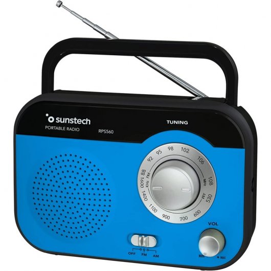 Sunstech RPS560BL Radio Analógica Portátil Azul
