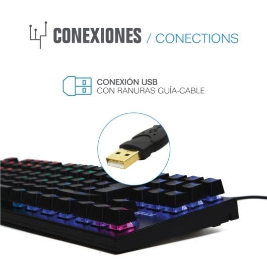 Tastiera da gioco meccanica Iggual Onyx TKL Switch RGB Outemu Blu