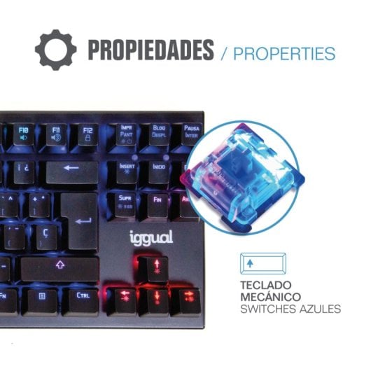 Tastiera da gioco meccanica Iggual Onyx TKL Switch RGB Outemu Blu