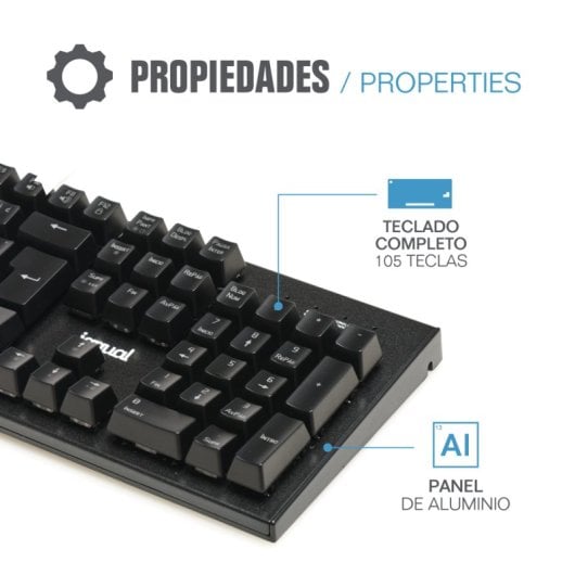 Iggual Obsidian Teclado Gaming Mecánico RGB Switch Outemu Azul