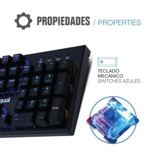 Iggual Obsidian Teclado Gaming Mecánico RGB Switch Outemu Azul