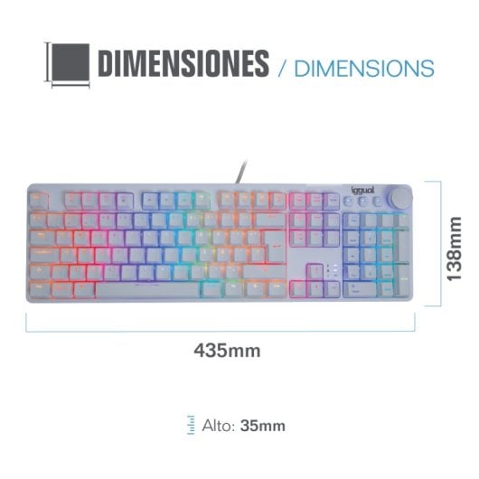 Iggual Pearl Teclado Gaming Mecánico RGB Switch Outemu Azul